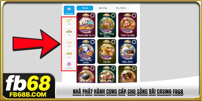 Nhà phát hành cung cấp cho sòng bài casino Fb68